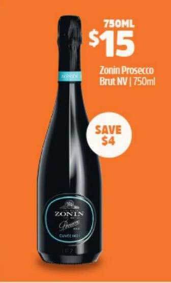 BWS Zonin prosecco brut nv offer