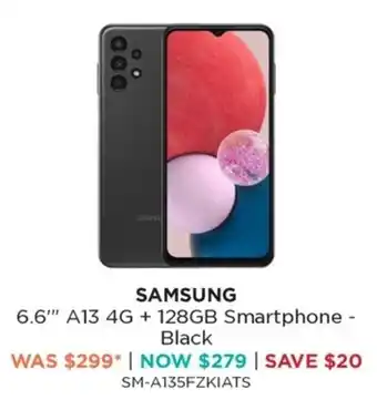 Bing Lee Samsung 6.6" A13 4 G + 128GB Smartphone - Black offer
