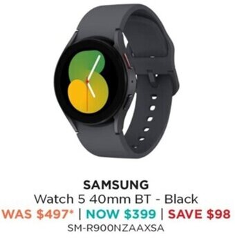 Bing Lee Samsung Watch 5 40mm BT - Black offer