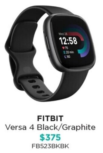 Bing Lee Fitbit Versa 4 Black/Graphite offer