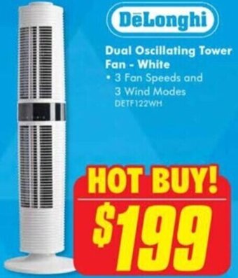 The Good Guys Dual Oscillating Tower Fan - White offer