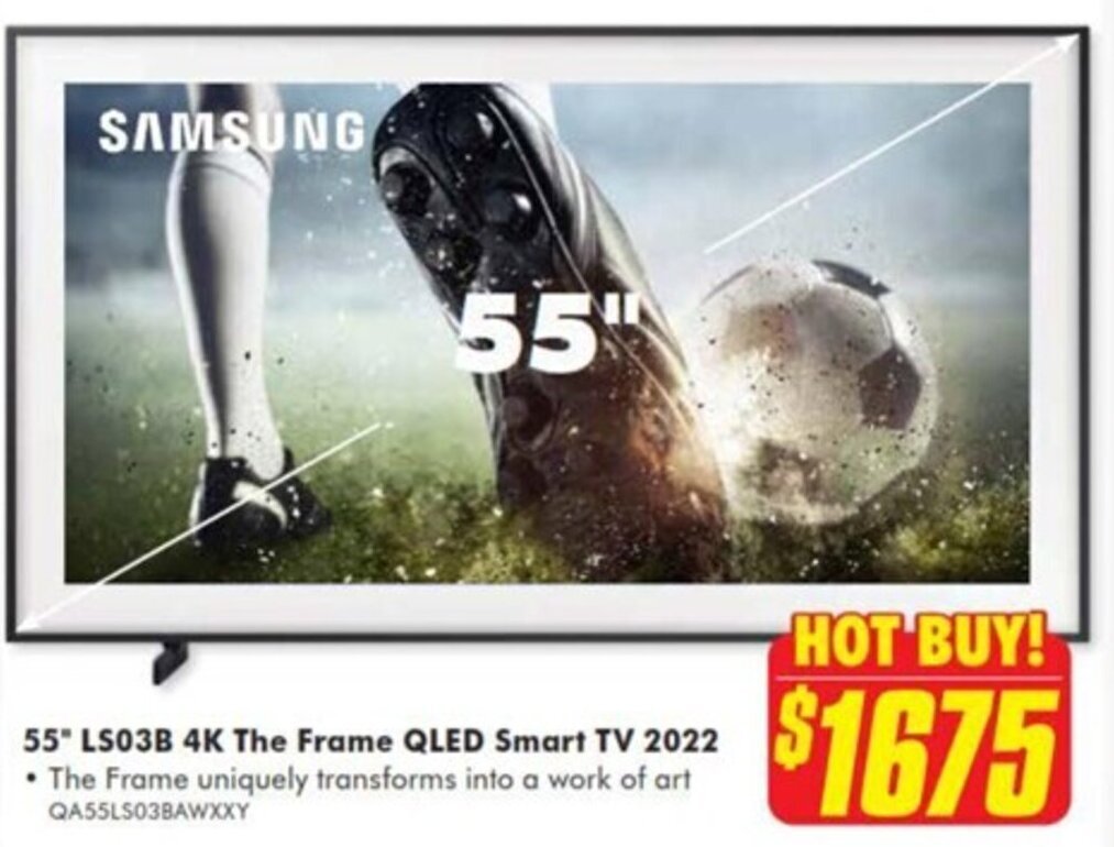 55' LS03B 4K The Frame QLED Smart TV 2022 offer at The Good Guys