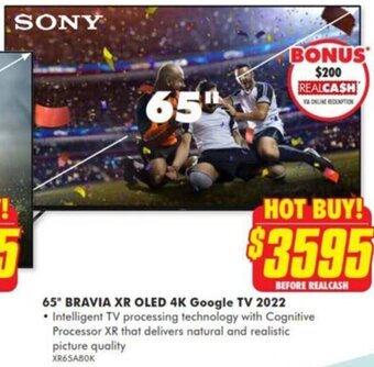 The Good Guys 65" Bravia XR OLED 4K Google TV 2022 offer