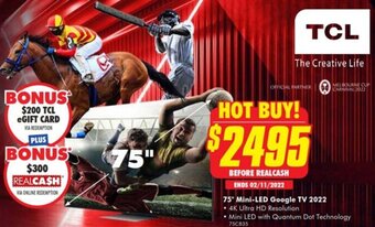 The Good Guys 75" Mini-LED Google TV 2022 offer