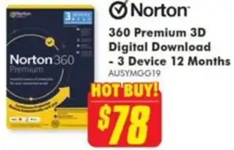 The Good Guys Norton 360 Premium 3D Digital Download - 3 Device 12 Months offer