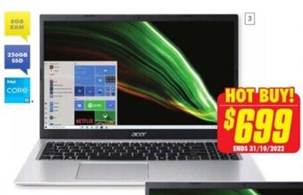 The Good Guys Aspire 3 15.6" Win 11 Laptop offer