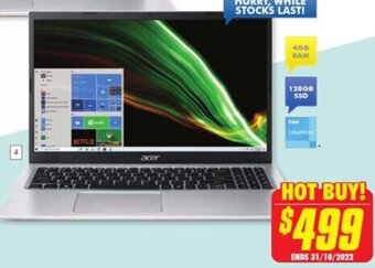 The Good Guys Aspire 3 15.6" Win 11 Laptop offer