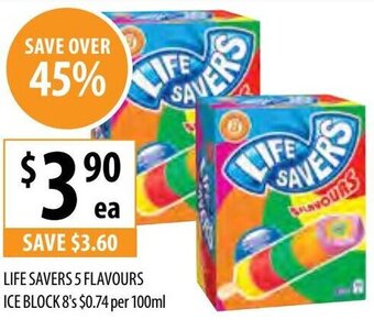 Supabarn Life Savers 5 Flavours Ice Block 8's offer