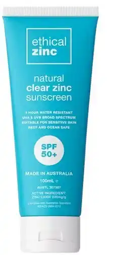 healthylife Ethical zinc natural clear zinc sunscreen spf50+ 100ml offer