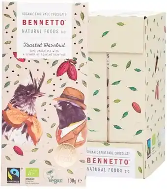 healthylife Bennetto organic dark chocolate toasted hazelnut, 100g offer