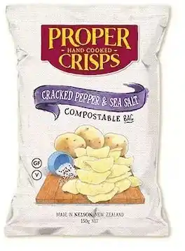 healthylife Proper crisps compostable cracked pepper & sea salt potato chips, 150g offer