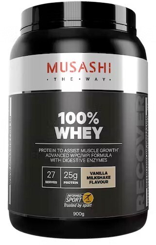 healthylife Musashi 100% whey vanilla milkshake, 900g offer
