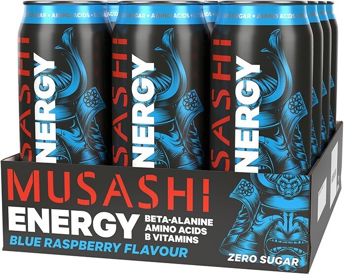 Musashi blue raspberry flavor energy drink, 500ml offer at healthylife