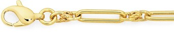 Goldmark 9ct gold 19cm solid fancy knot paperclip bracelet offer