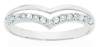 Goldmark 9ct white gold diamond v shape ring offer
