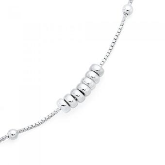 Goldmark Sterling silver 25cm 7 lucky rings anklet offer