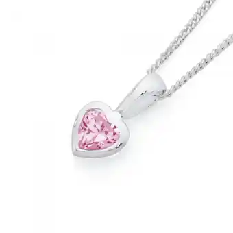 Goldmark Sterling silver pink cz heart pendant offer