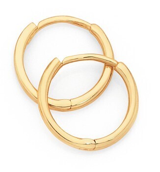 Goldmark 9ct gold 1.5x9mm fine polished huggie earrings offer