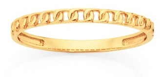 Goldmark 9ct gold fine curb stacker ring offer