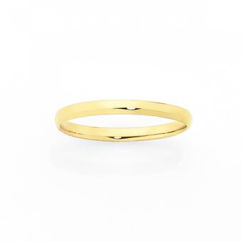 Goldmark 9ct gold 2mm half round stacker ring offer