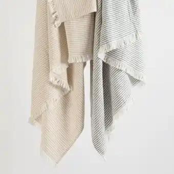 Pillow Talk Sanur linen cotton striped throw by m.u.s.e. offer