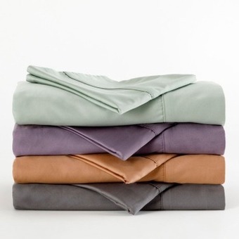 Pillow Talk 400 thread count bamboo cotton flat sheet by habitat offer