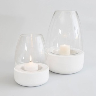 Pillow Talk Hastings hurricane white candle holder by habitat offer