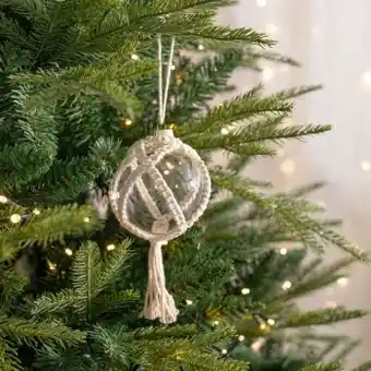 Pillow Talk Abigail christmas glass bauble with hanging tassel by habitat offer