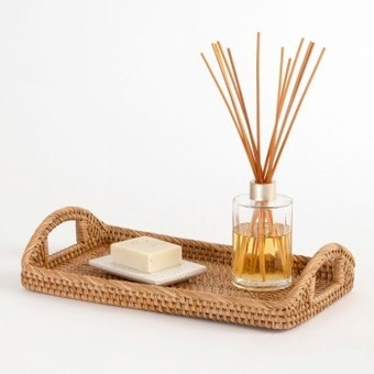 Pillow Talk Rattan tray by habitat offer