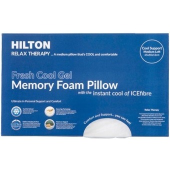 Pillow Talk Relax therapy gel-infused memory foam pillow by hilton offer