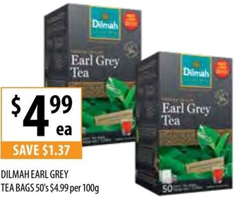 Dilmah Earl Grey Tea Bags 50's