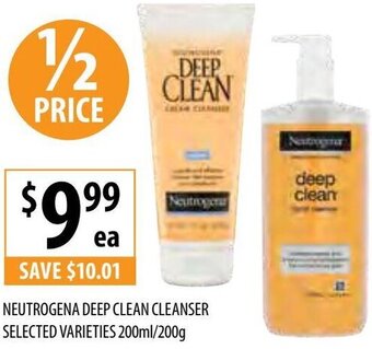 Supabarn Neutrogena Deep Clean Cleanser Selected Varietes 200ml/200g offer