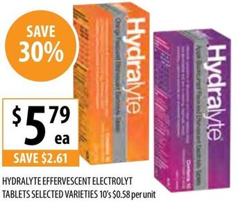 Supabarn Hydralyte Effervescent Electrolyt Tablets Selected Varieties 10's offer