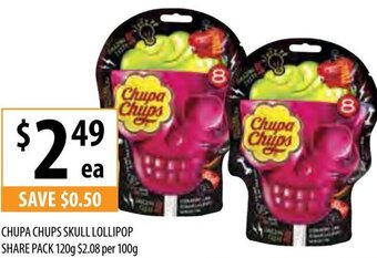 Supabarn Chupa Chups Skull Lollipop Share Pack 120g offer