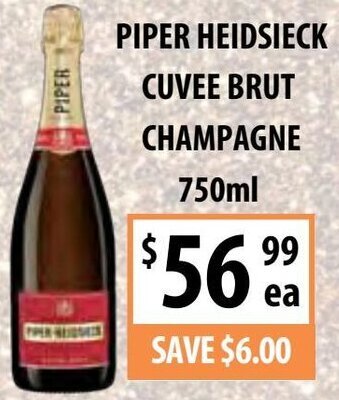Piper Heidsieck Cuvee Brut Champagne 750ml