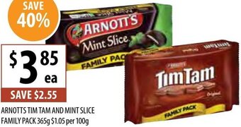 Supabarn Arnotts Tim Tam And Mint Slice Family Pack 365g offer