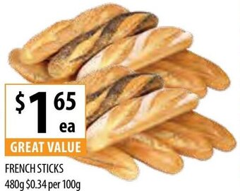 Supabarn French Sticks 480g offer