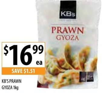 Supabarn KB's Prawn Gyoza 1Kg offer