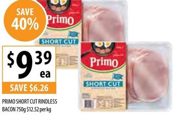 Supabarn Primo Short Cut Rindless Bacon 750g offer