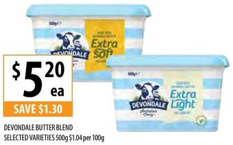 Supabarn Devondale Butter Blend Selected Varieties 500g offer