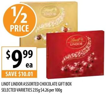 Supabarn Lindt Lindor Assorted Chocolate Gift Box Selected Varieties 235g offer