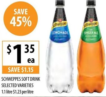 Supabarn Schweppes Soft Drink Selected Varieties 1.1 Litre offer