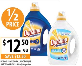 Supabarn Dynamo Professional Laundry Liquid Selected Varieties 1.8 Litre offer