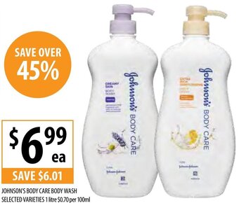 Johnson's Body Care Body Wash Selected Varieties 1 Litre