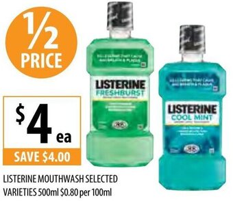 Supabarn Listerine Mouthwash Selected Varieties 500ml offer