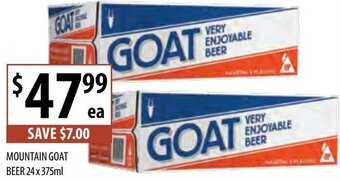 Supabarn Mountain Goat Beer 24 x 375ml offer