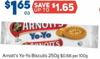 Foodland Arnott's Yo-Yo Biscuits 250g offer