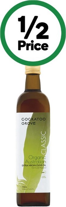 Woolworths Cockatoo grove organic olive oil 750ml offer