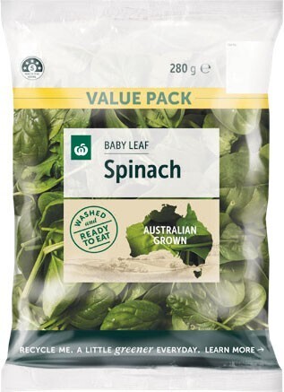 Woolworths Woolworths australian baby spinach 280g offer