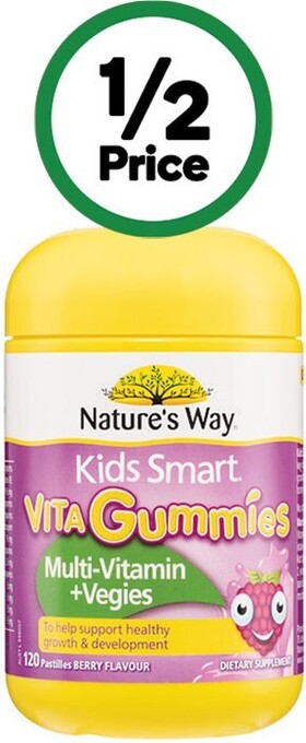 Woolworths Nature’s way kids smart vita gummies multivitamin* pk 120 offer